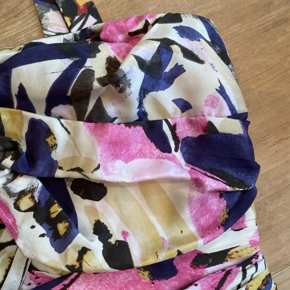Banana Republic 100% silk pink abstract floral  dress feminine Cocktail Dressy 0 - Picture 12 of 13